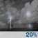 Monday Night: Slight Chance Showers And Thunderstorms